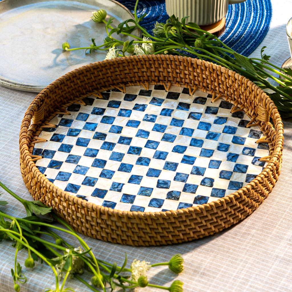 Rattan Trays • Mother of Pearl • Drift (Multiple Sizes)-1