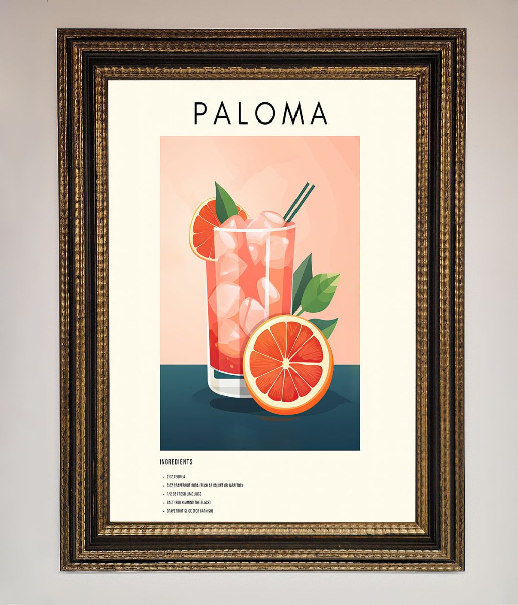 Paloma Cocktail Framed Poster