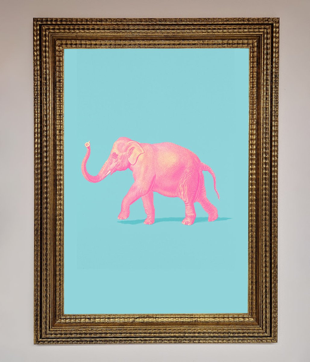 Pink Elephant Framed Print