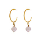 Pink Pearl Hoop Earrings, Faux Pearl Hoop Earrings, Pink Pearl Statement Earrings | by lovedbynlanla-0