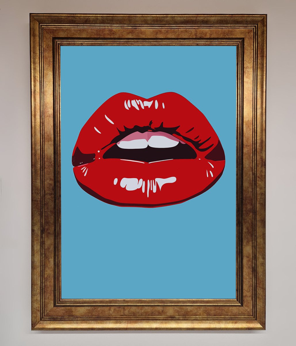 Red Lips Contemporary Framed Poster
