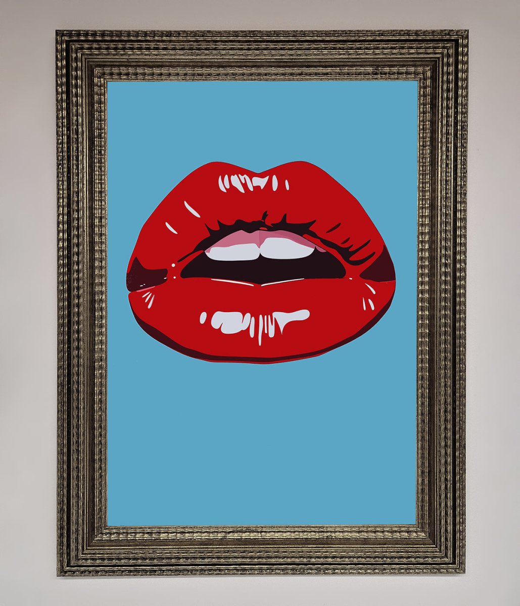Red Lips Contemporary Framed Poster
