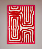 Red Waves Abstract Framed Poster
