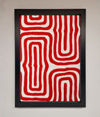 Red Waves Abstract Framed Poster