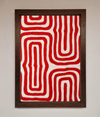 Red Waves Abstract Framed Poster