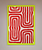 Red Waves Abstract Framed Poster