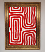 Red Waves Abstract Framed Poster
