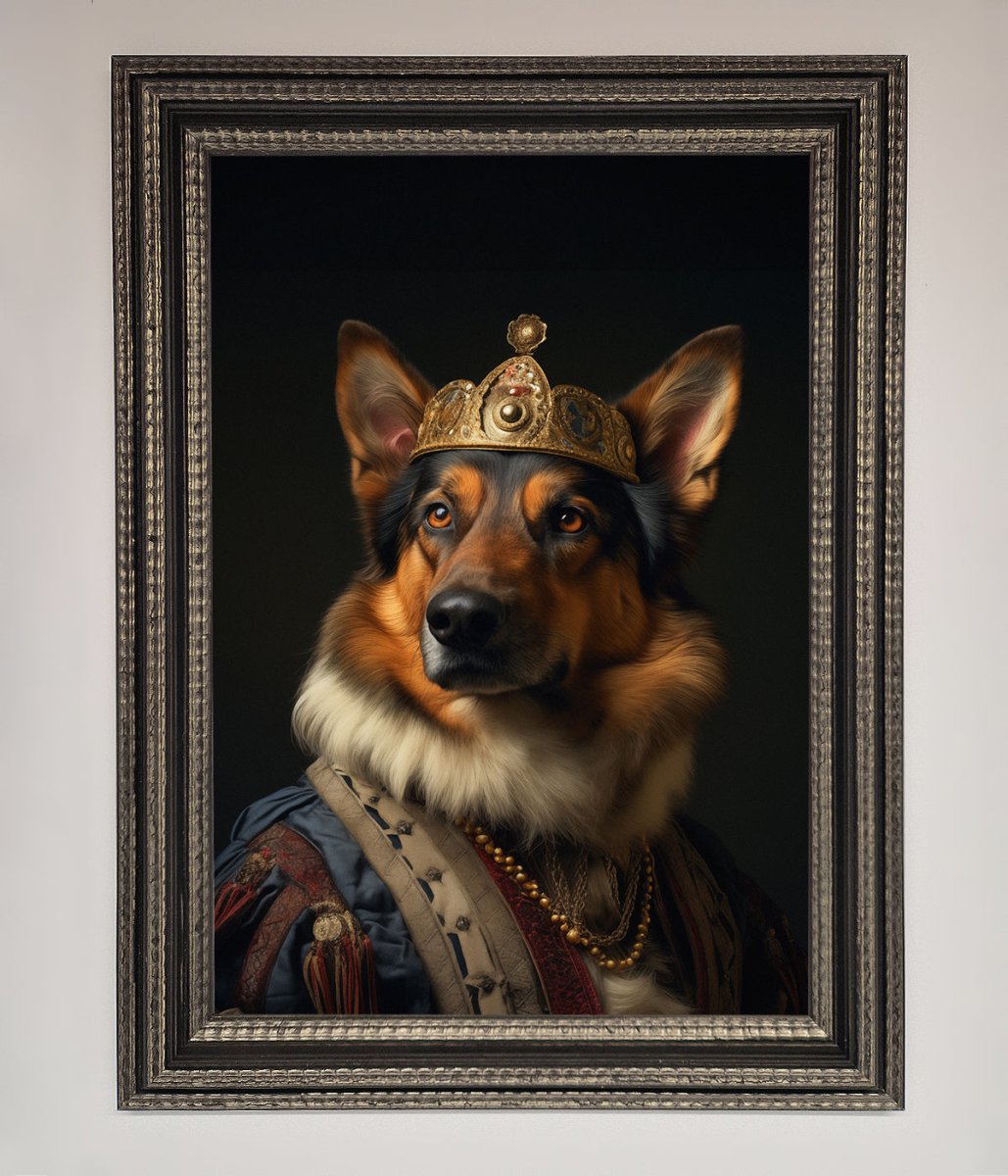 Renaissance German Shepherd Framed Wall Art