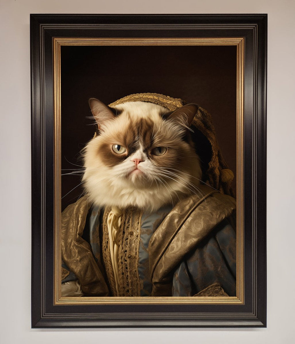 Renaissance Grumpy Cat Framed Print