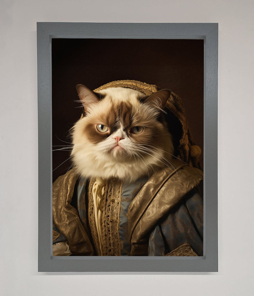 Renaissance Grumpy Cat Framed Print