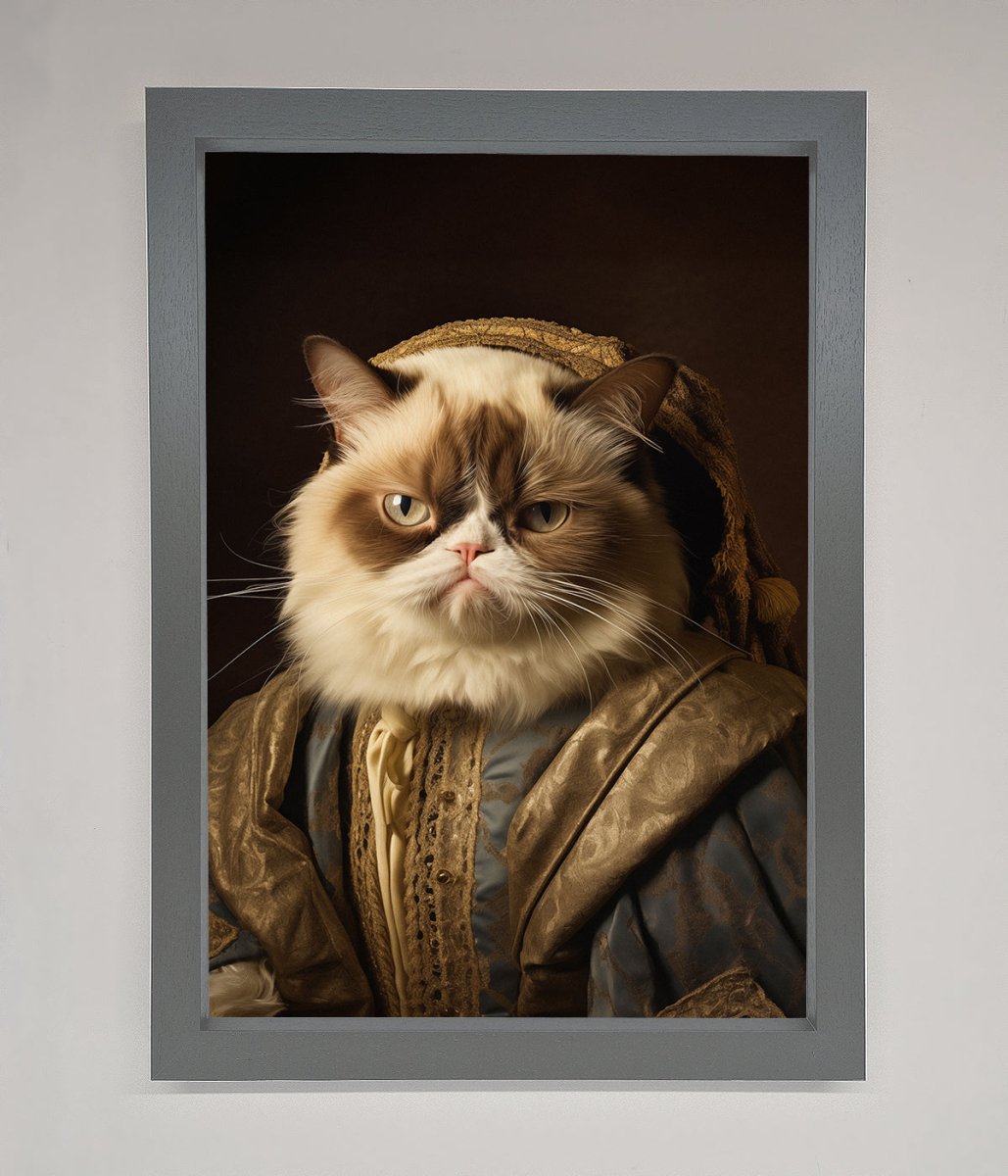 Renaissance Grumpy Cat Framed Print