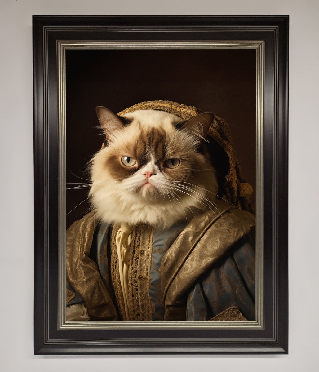 Renaissance Grumpy Cat Framed Print