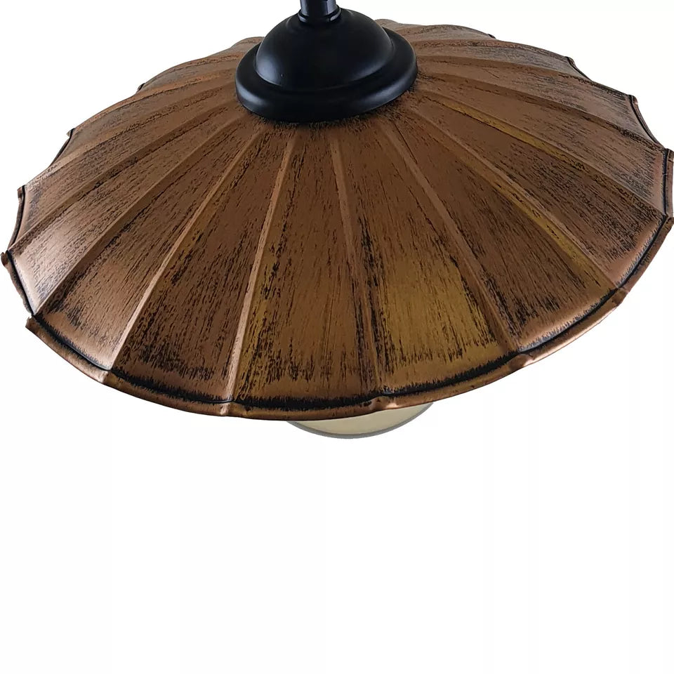 Vintage Industrial Hemp Rope Metal Shade Pendant Lights ~ 5444-2