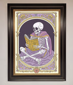 Tarot Skeleton Reader Framed Print