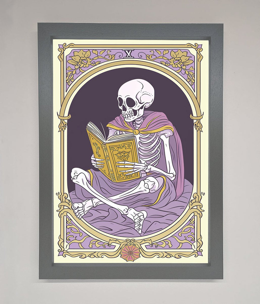 Tarot Skeleton Reader Framed Print