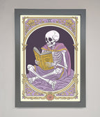 Tarot Skeleton Reader Framed Print