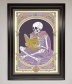 Tarot Skeleton Reader Framed Print