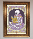 Tarot Skeleton Reader Framed Print