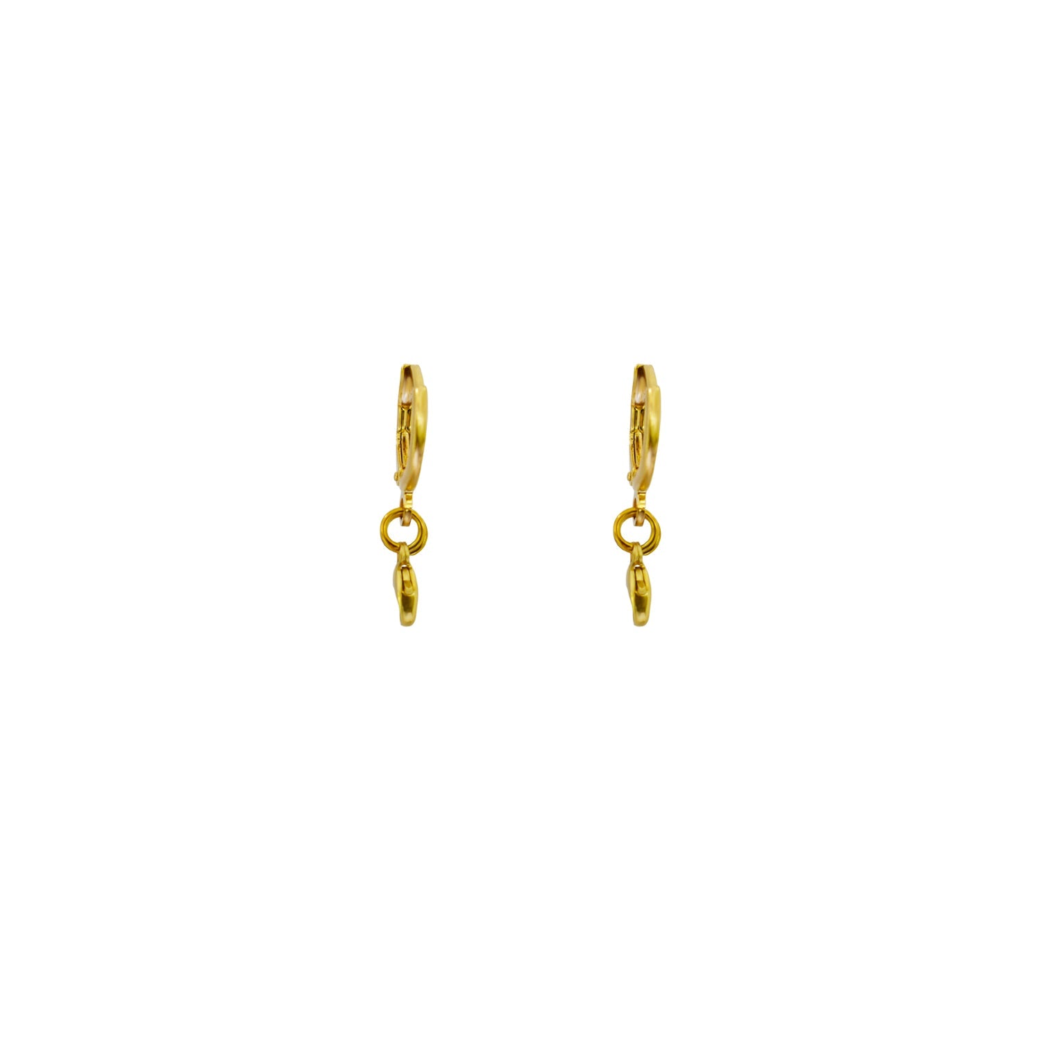 Dainty yellow gold vermeil earrings-1